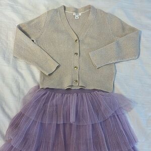 Set of girl cardigan (crew cuts) and tiered skirt (H&M)